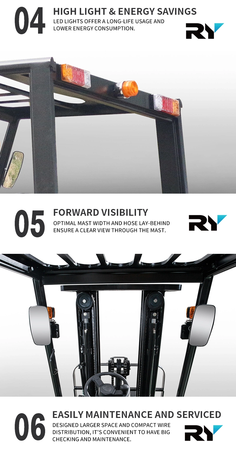 Royal 2.5ton 3ton 5ton High Performance CE Counterbalanced Diesel Forklift Truck with Japanese Isuzu